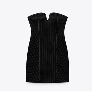 NWT Zara Black Pinstripe Mini Dress